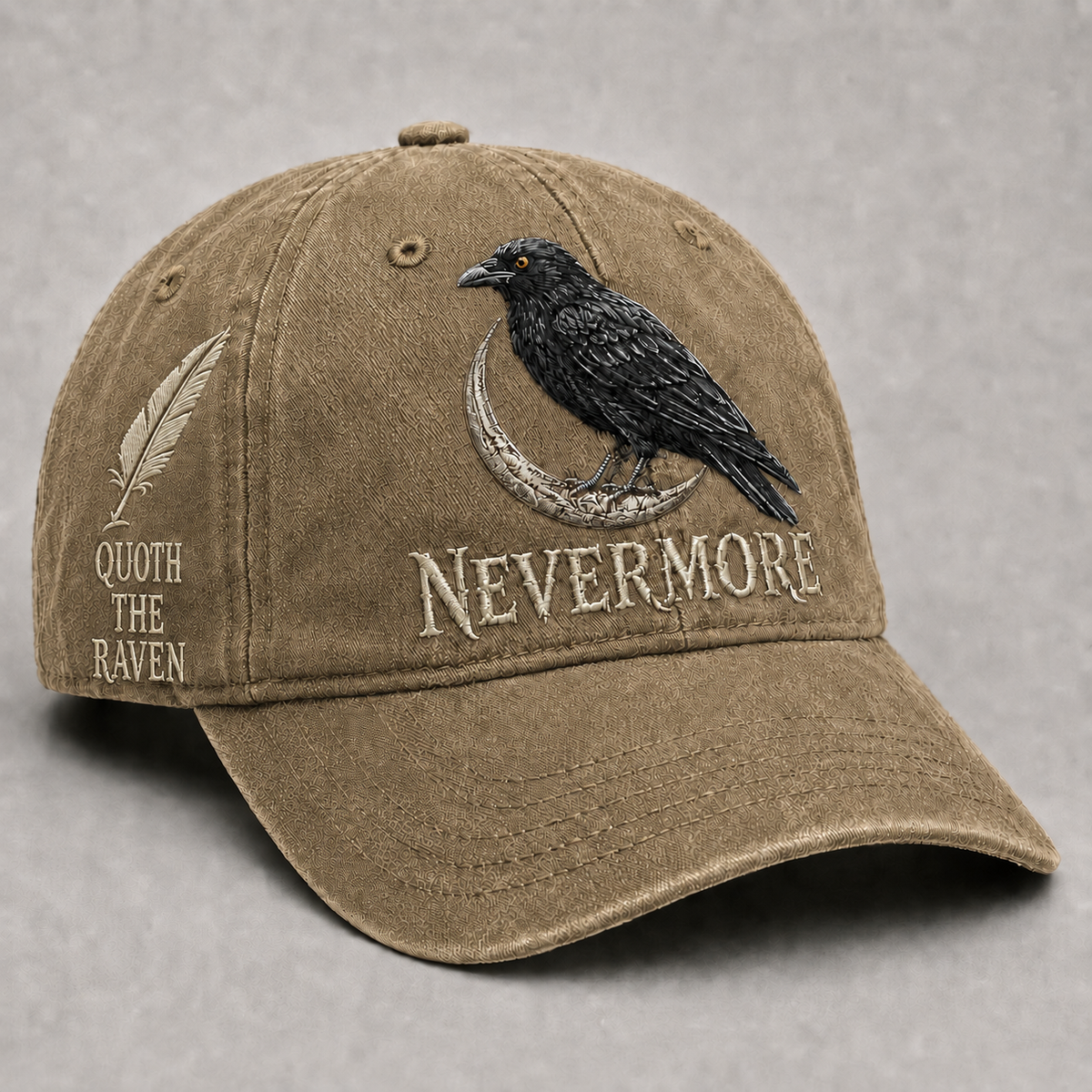 Nevermore Raven Vintage Cap | Gothic Bird Lover Hat