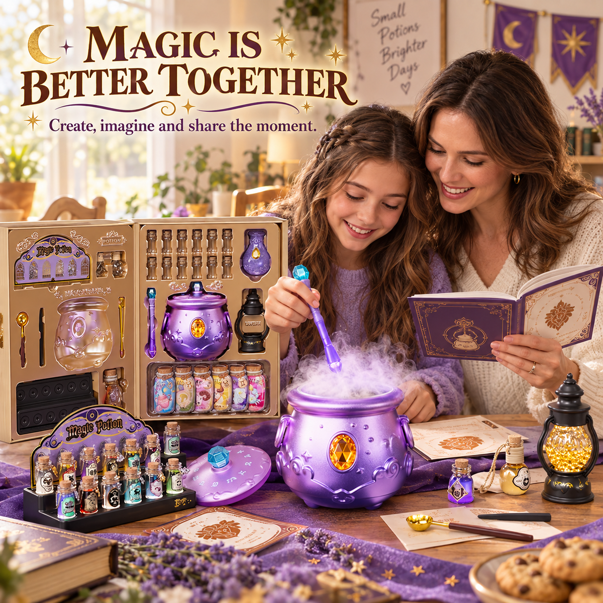 Deluxe Magic Potion Lab Kit — Light-Up Cauldron with Sound & Mist Effects