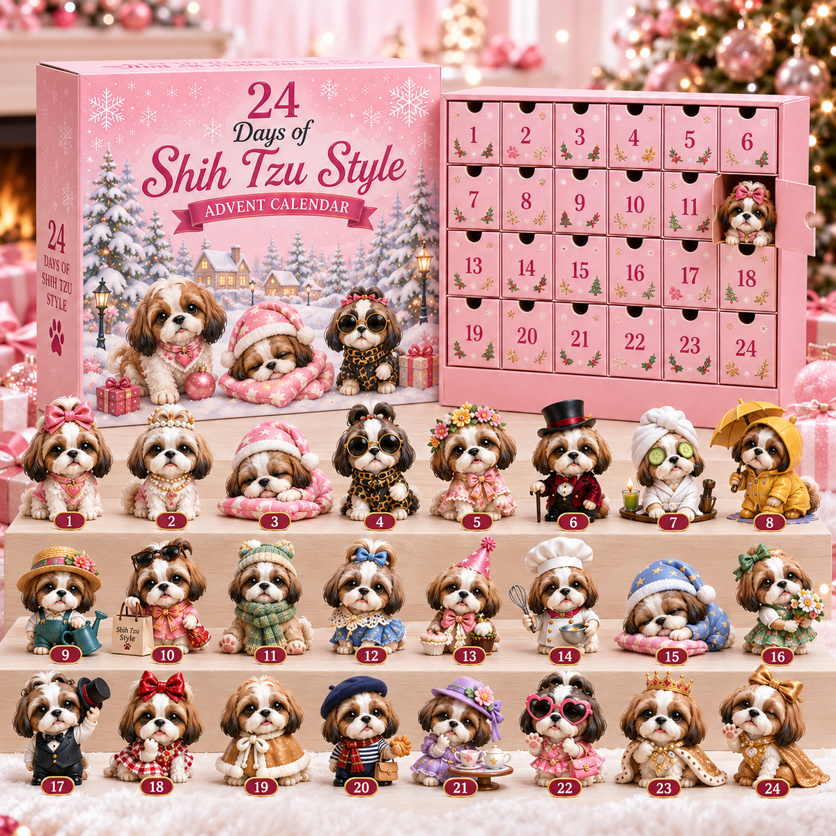 Limited Stock 50% OFF - 24 Days of Shih Tzu Style Advent Calendar – 24 Unique Shih Tzu Collectibles