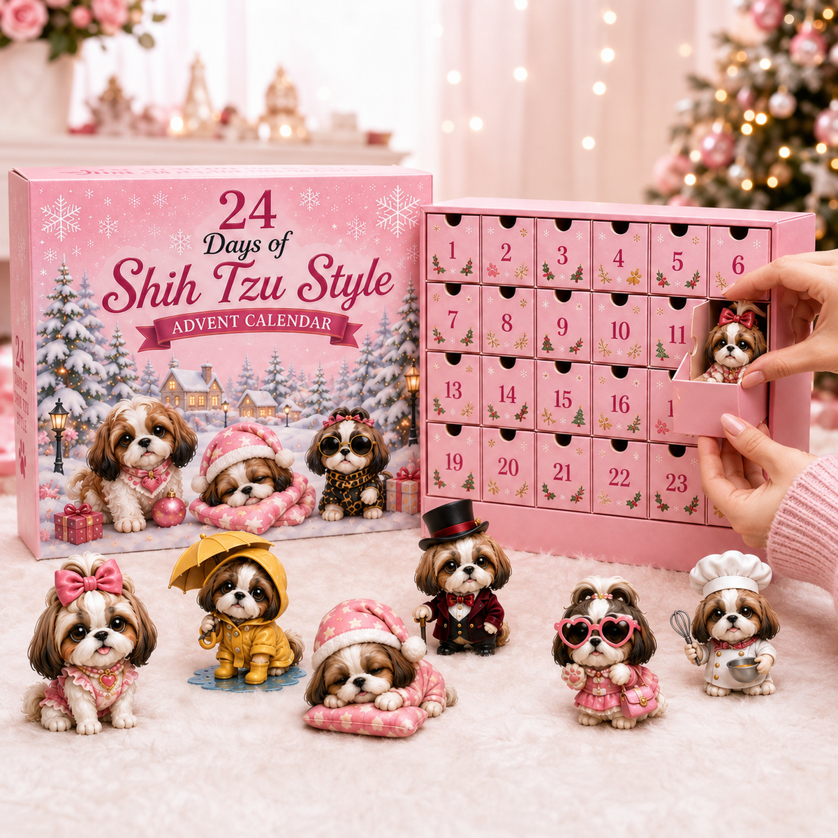 Limited Stock 50% OFF - 24 Days of Shih Tzu Style Advent Calendar – 24 Unique Shih Tzu Collectibles