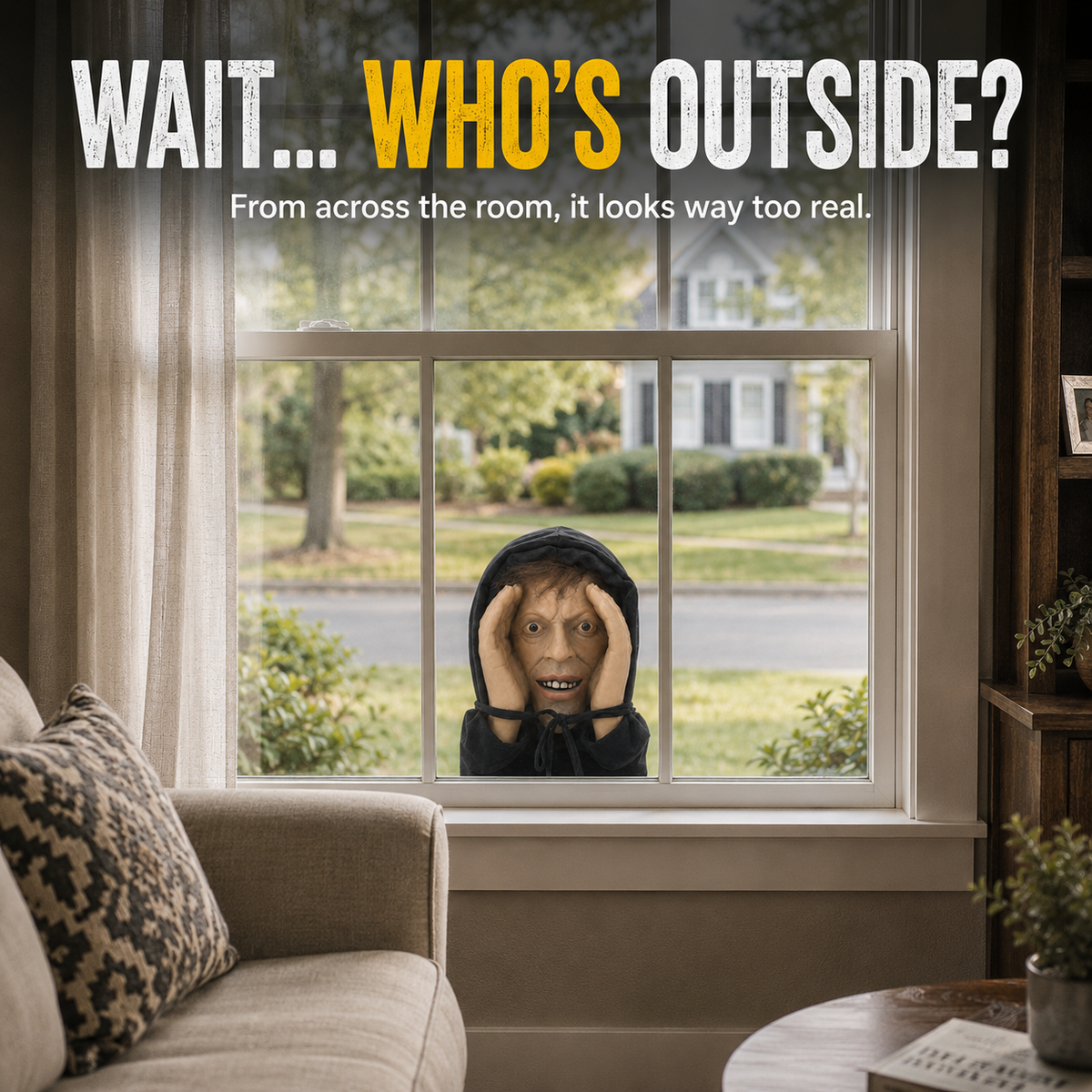 Creepy Window Prank Mask – Realistic Halloween Scare Prop