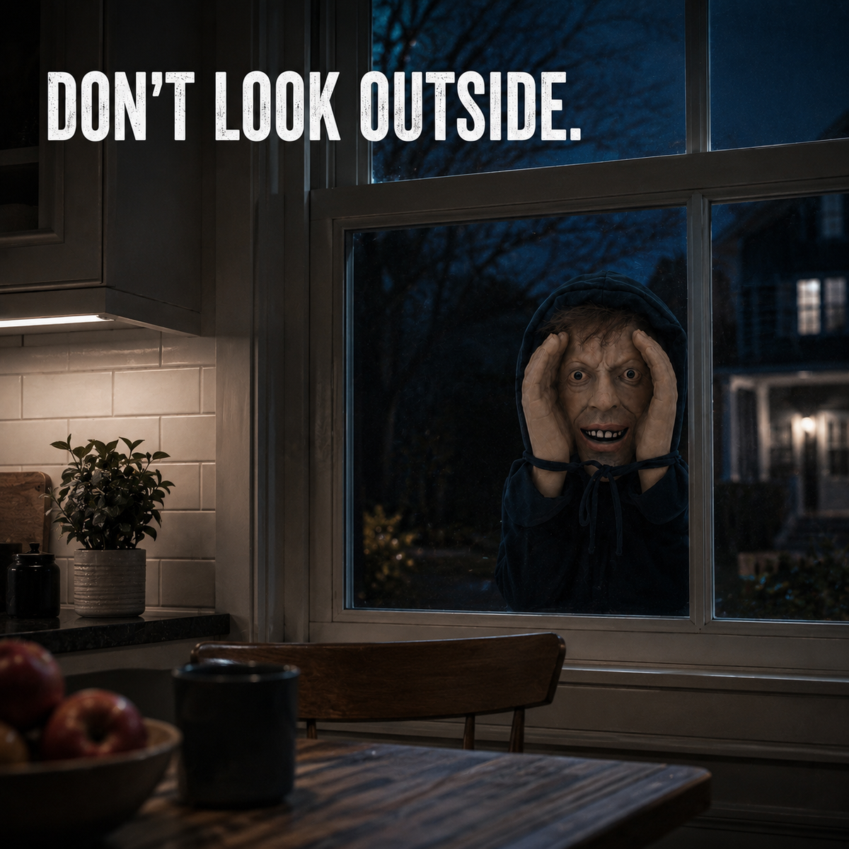 Creepy Window Prank Mask – Realistic Halloween Scare Prop