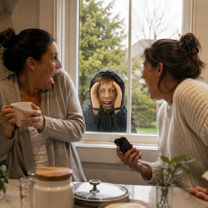 Creepy Window Prank Mask – Realistic Halloween Scare Prop