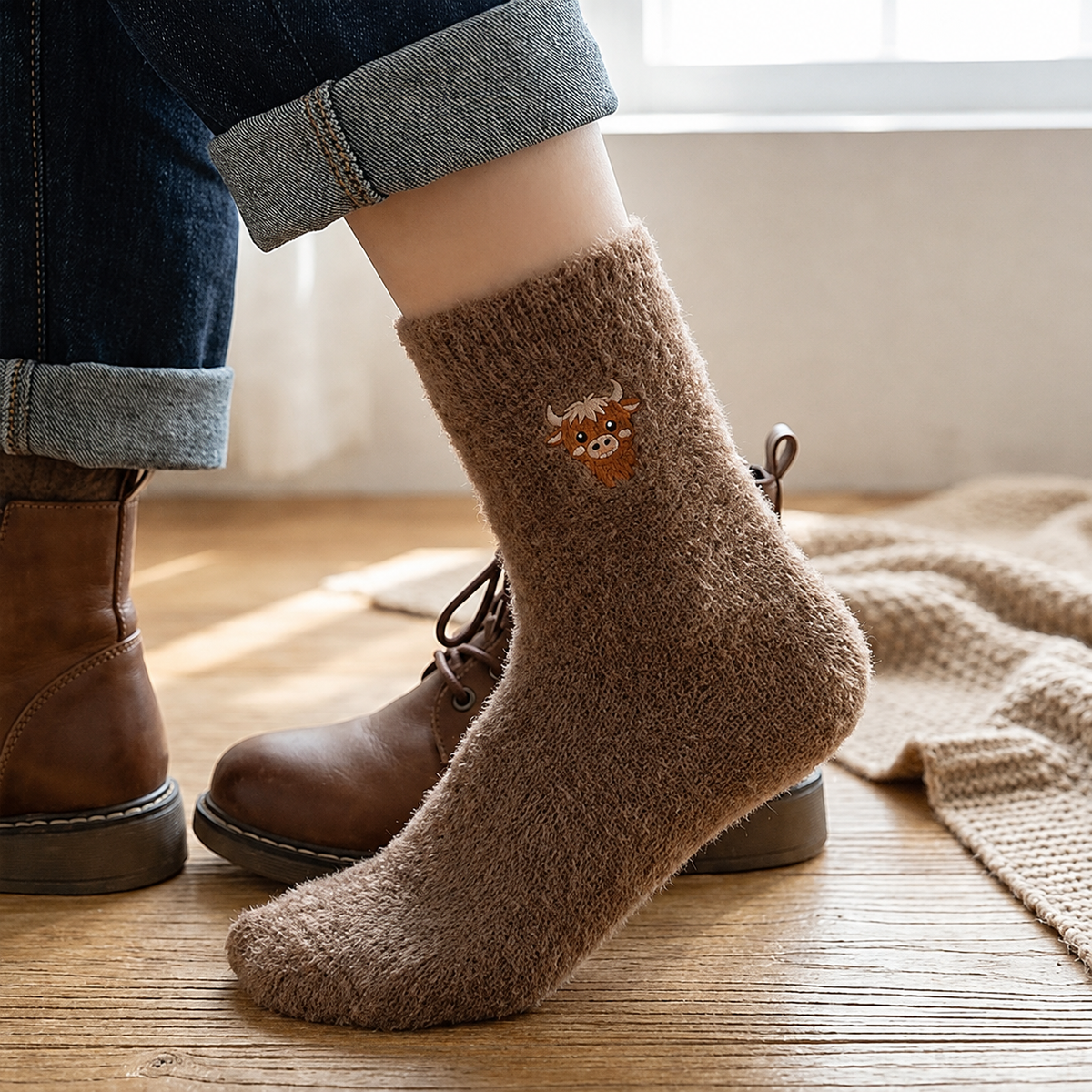 2026 HOT SALE50K+ SOLD! 50% OFF! Cute Cow Slipper Socks
