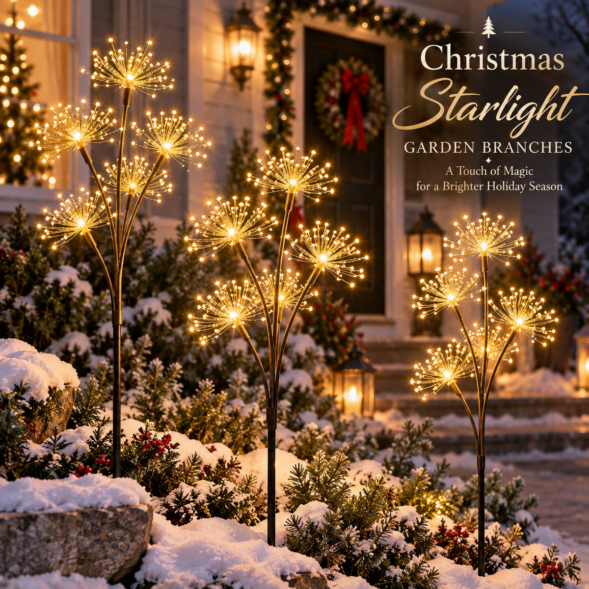 Solar Starlight Garden Branches – 3-Piece Warm White Outdoor Light Set