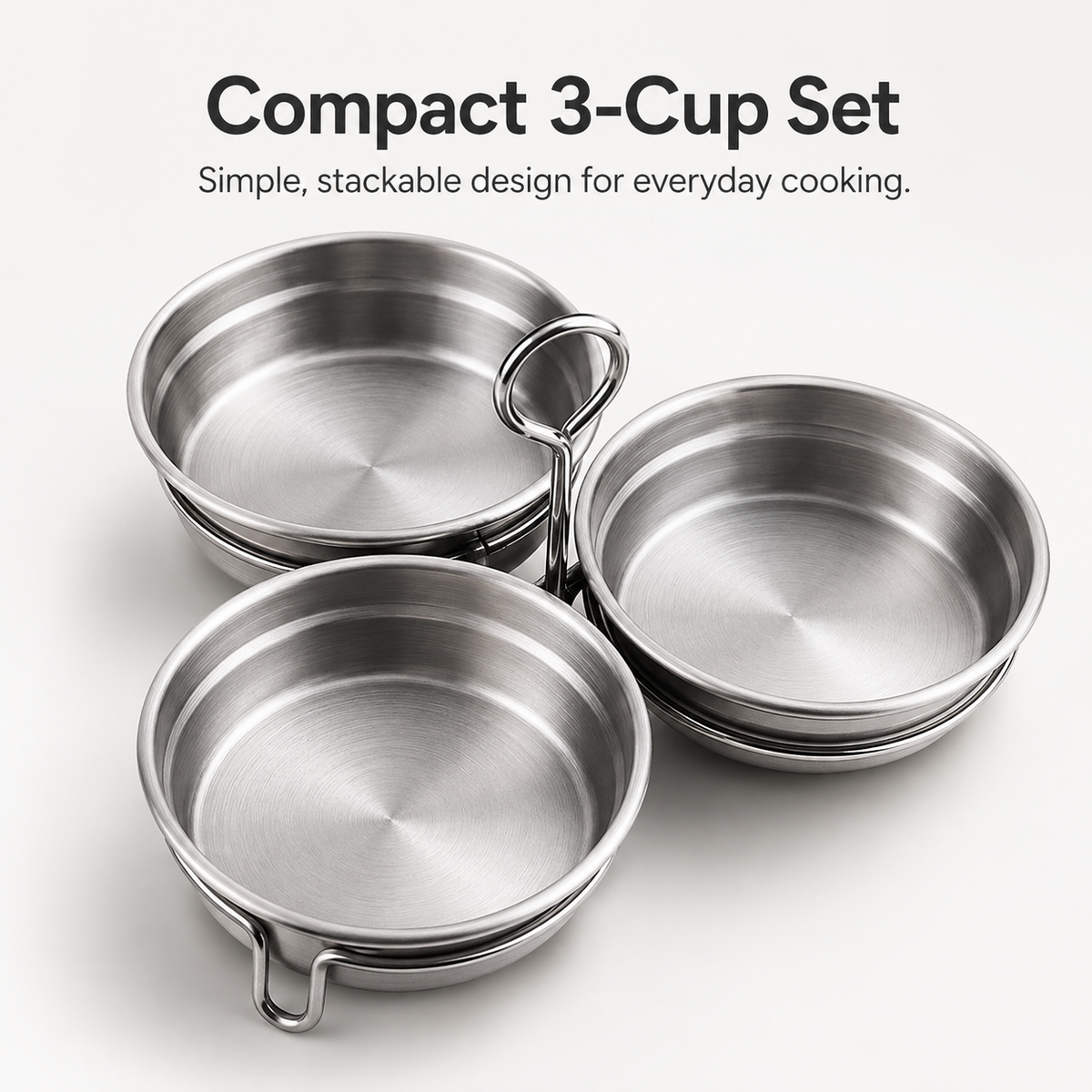 3-Cup Stainless Steel Egg Poacher – Egg Steamer Set