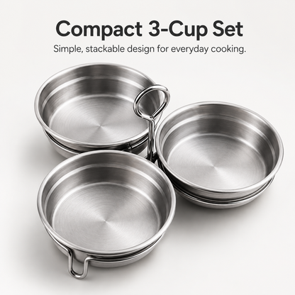 3-Cup Stainless Steel Egg Poacher – Egg Steamer Set