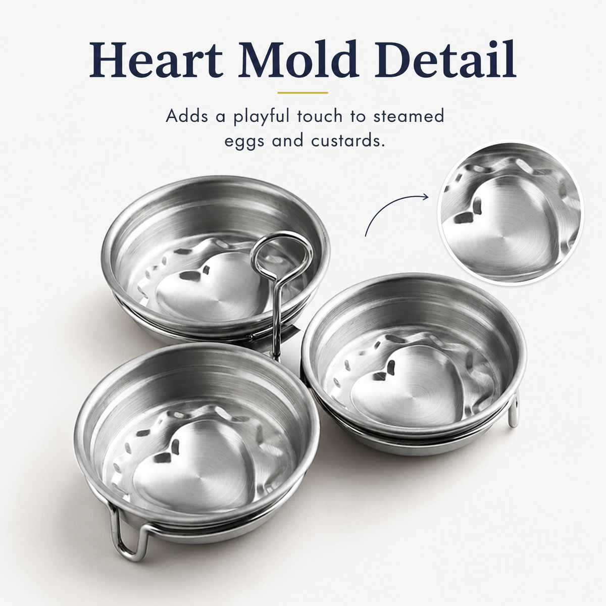 3-Cup Stainless Steel Egg Poacher – Egg Steamer Set