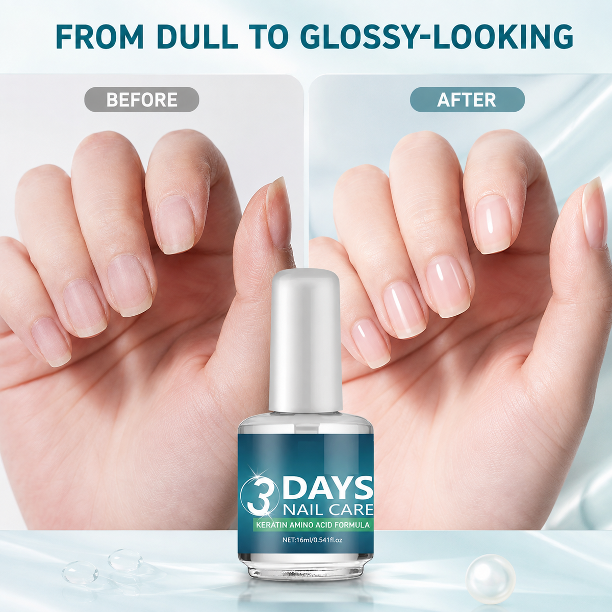 LAST DAY 49% OFF3 Days Nail Care - Keratin Amino Acid Formula, Suitable for Soft and Fragile Nails