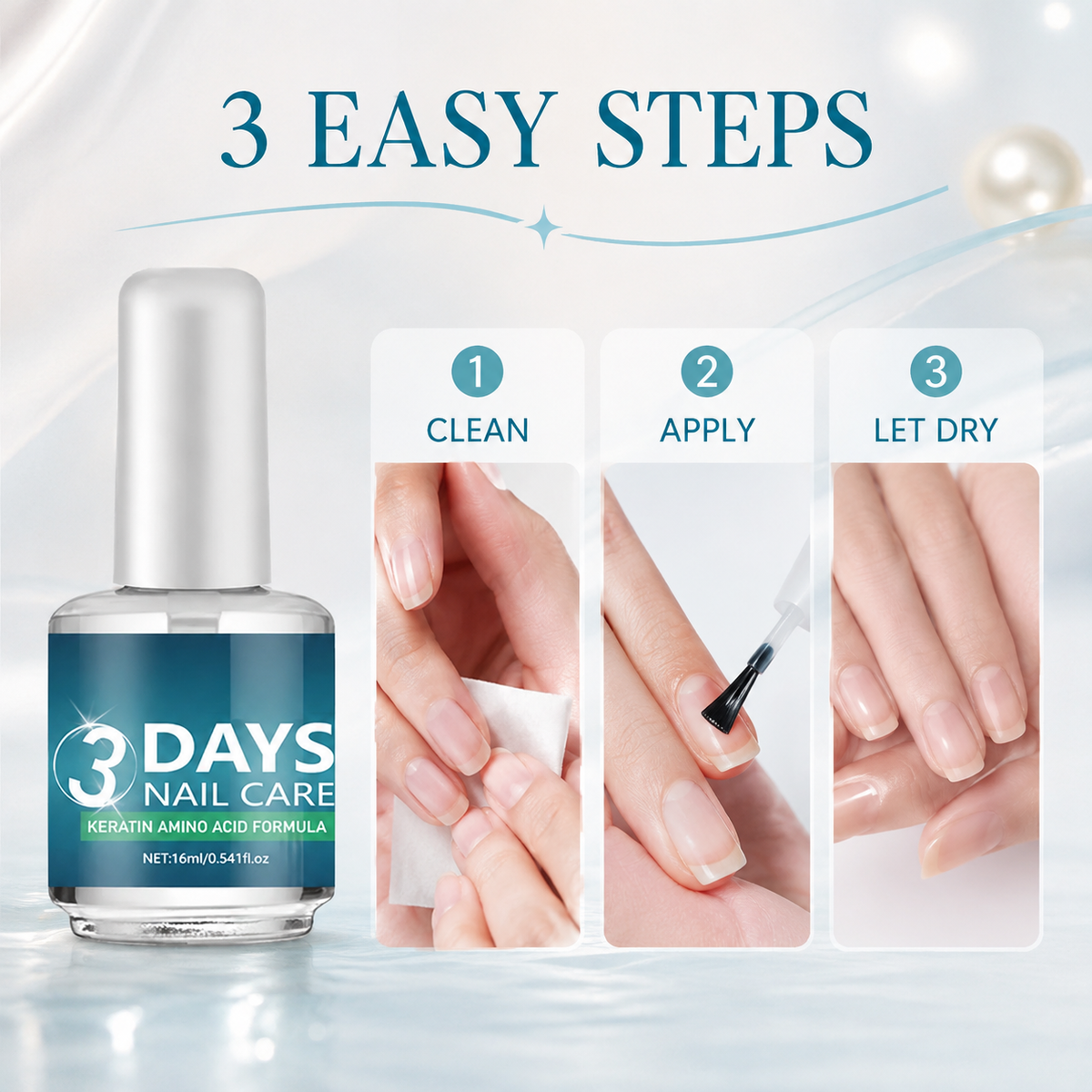 LAST DAY 49% OFF3 Days Nail Care - Keratin Amino Acid Formula, Suitable for Soft and Fragile Nails