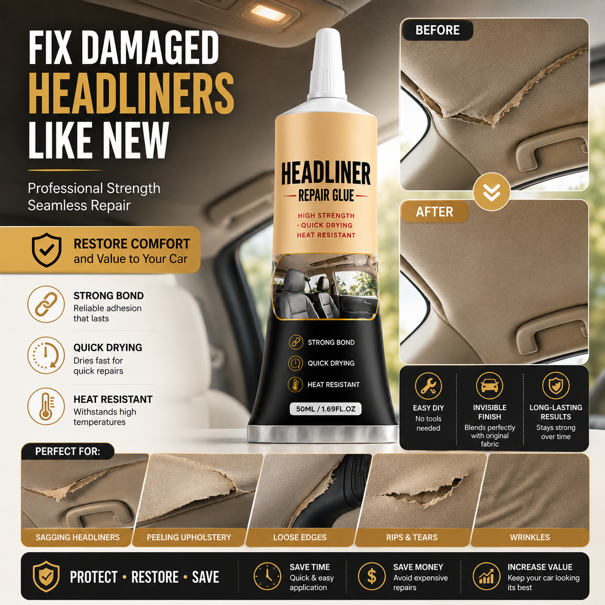 Waterproof Car Headliner Repair Glue