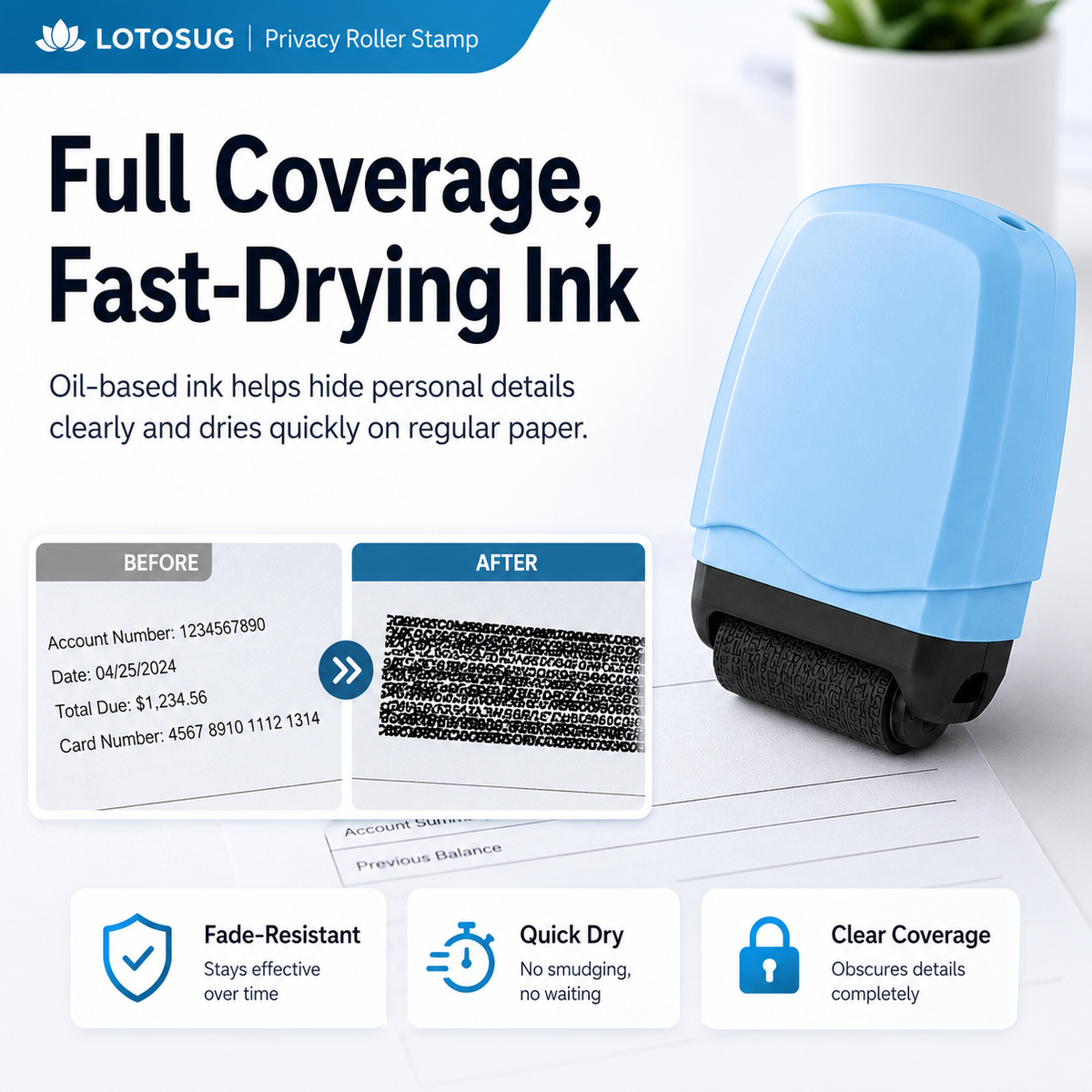 Identity Theft Protection Roller Stamp