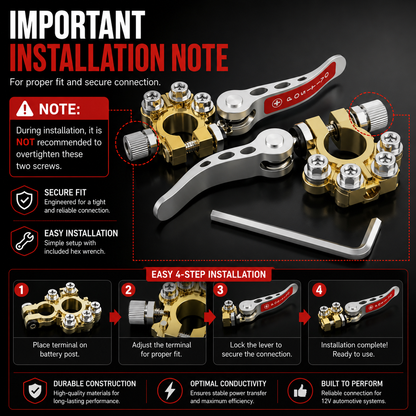 2PCS 4-Way Quick Release Battery Terminal Connectors
