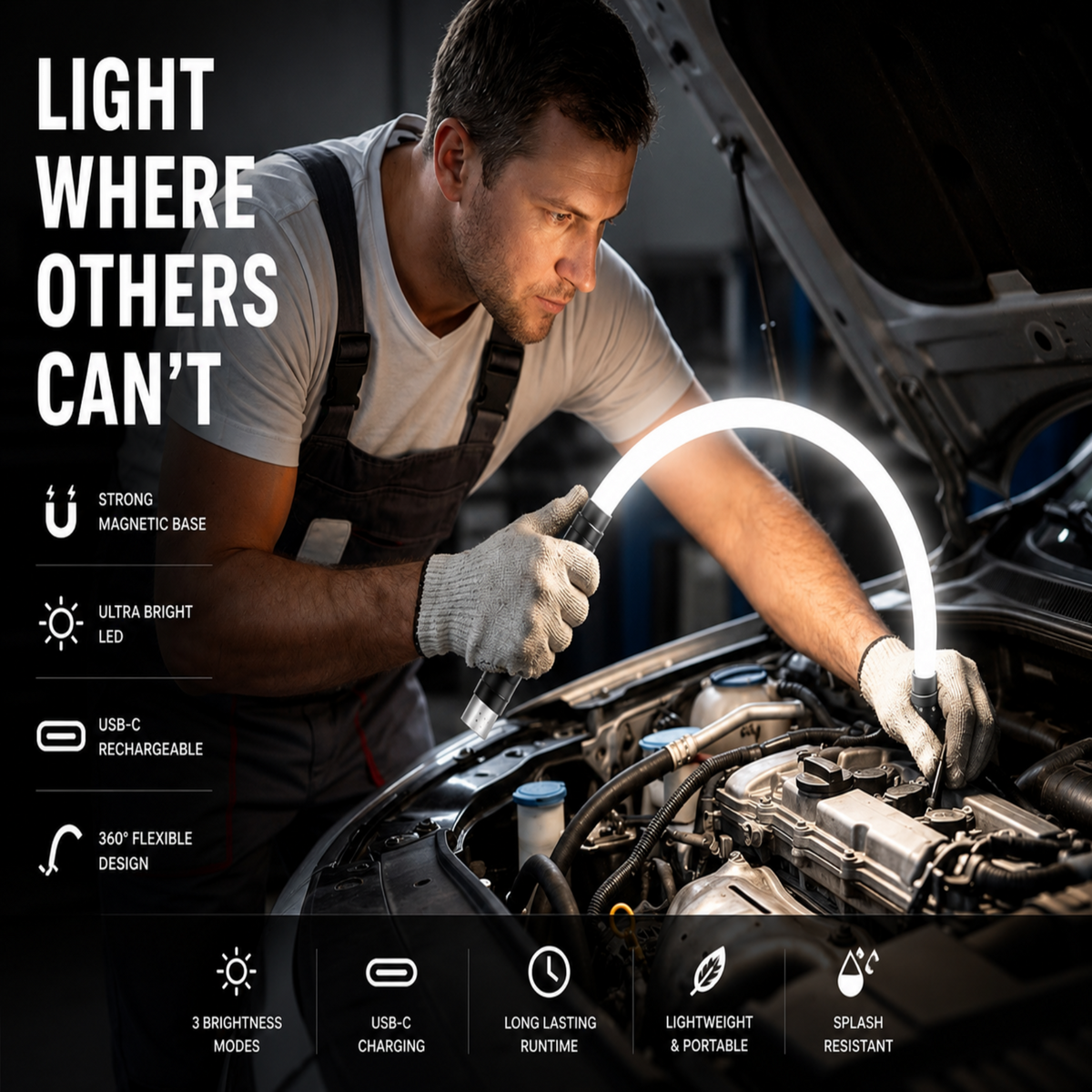 Rechargeable Bendable LED Work Light