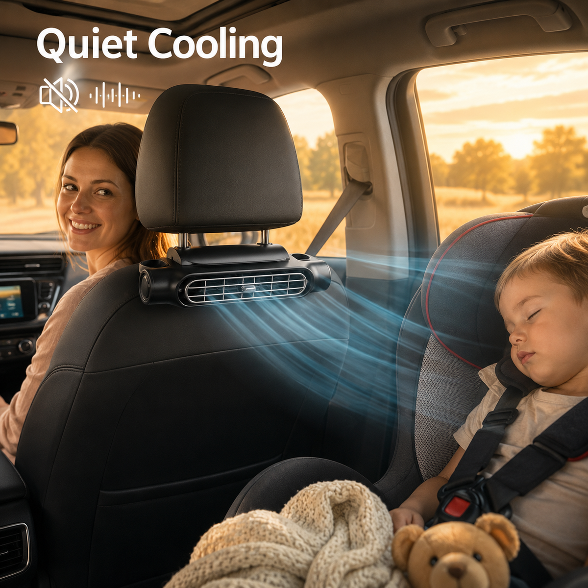 SUMMER SALE 50% OFF Powerful Airflow Car Seat Fan