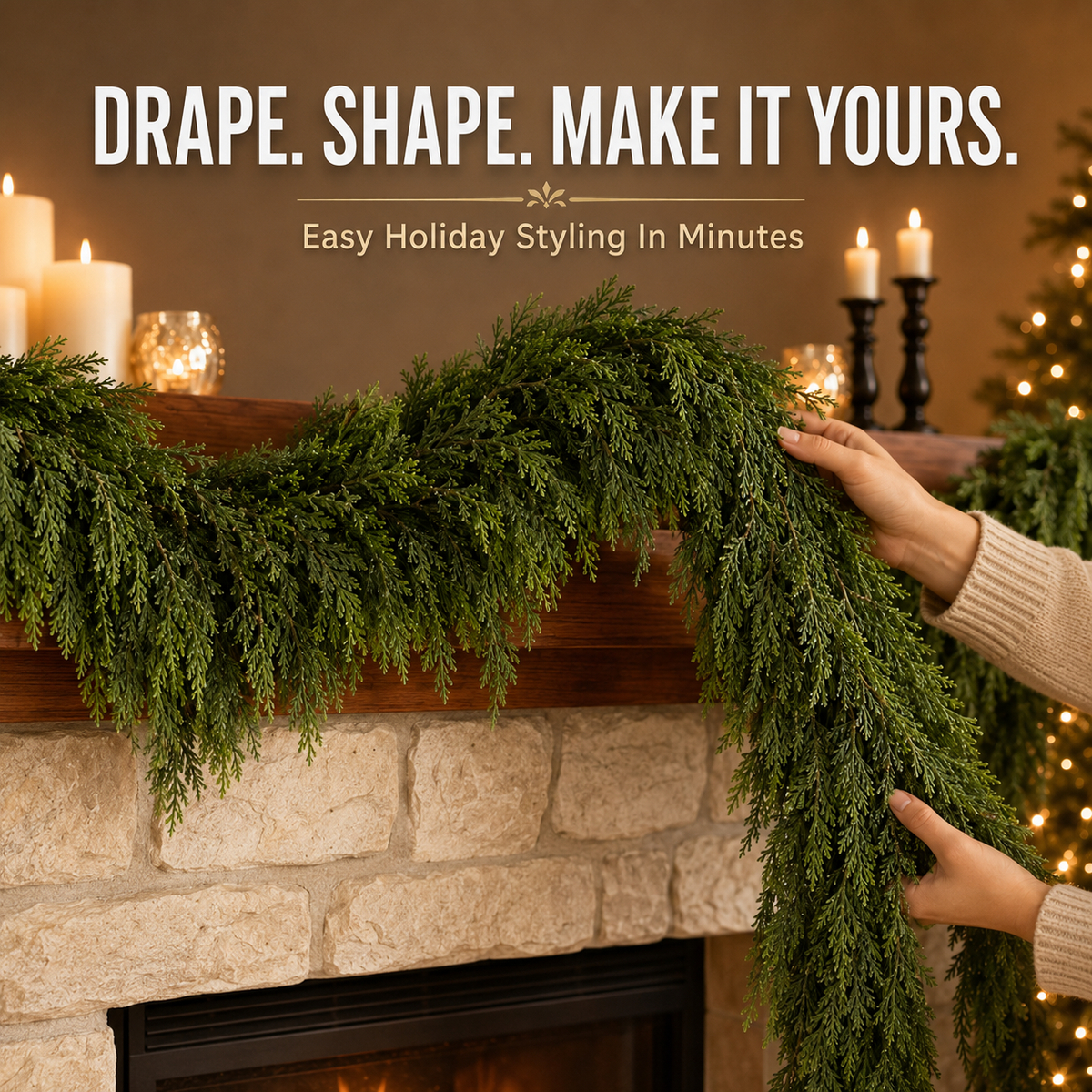 2-Pack Real-Touch Cedar Garland – Lush Christmas Greenery
