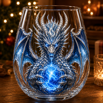 3D Mythic Dragon Glass Art Cup | Luxury Raised Fantasy Glassware for Whiskey, Home Bar Décor & Legendary Gifts