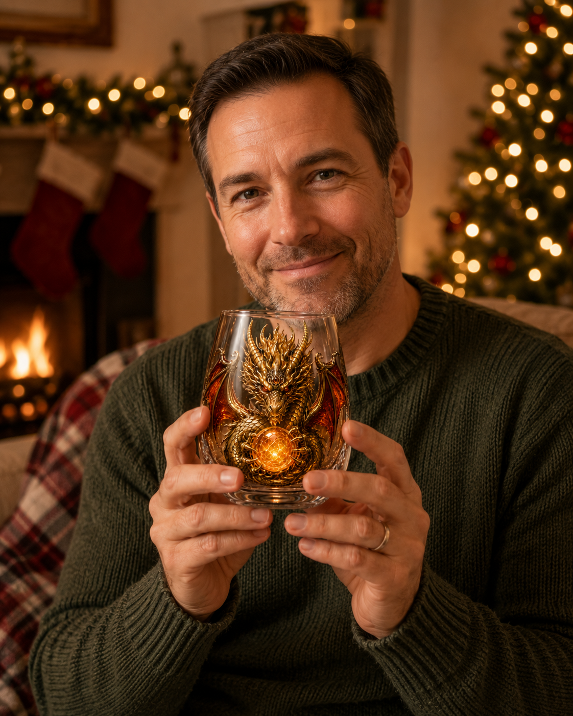 3D Mythic Dragon Glass Art Cup | Luxury Raised Fantasy Glassware for Whiskey, Home Bar Décor & Legendary Gifts