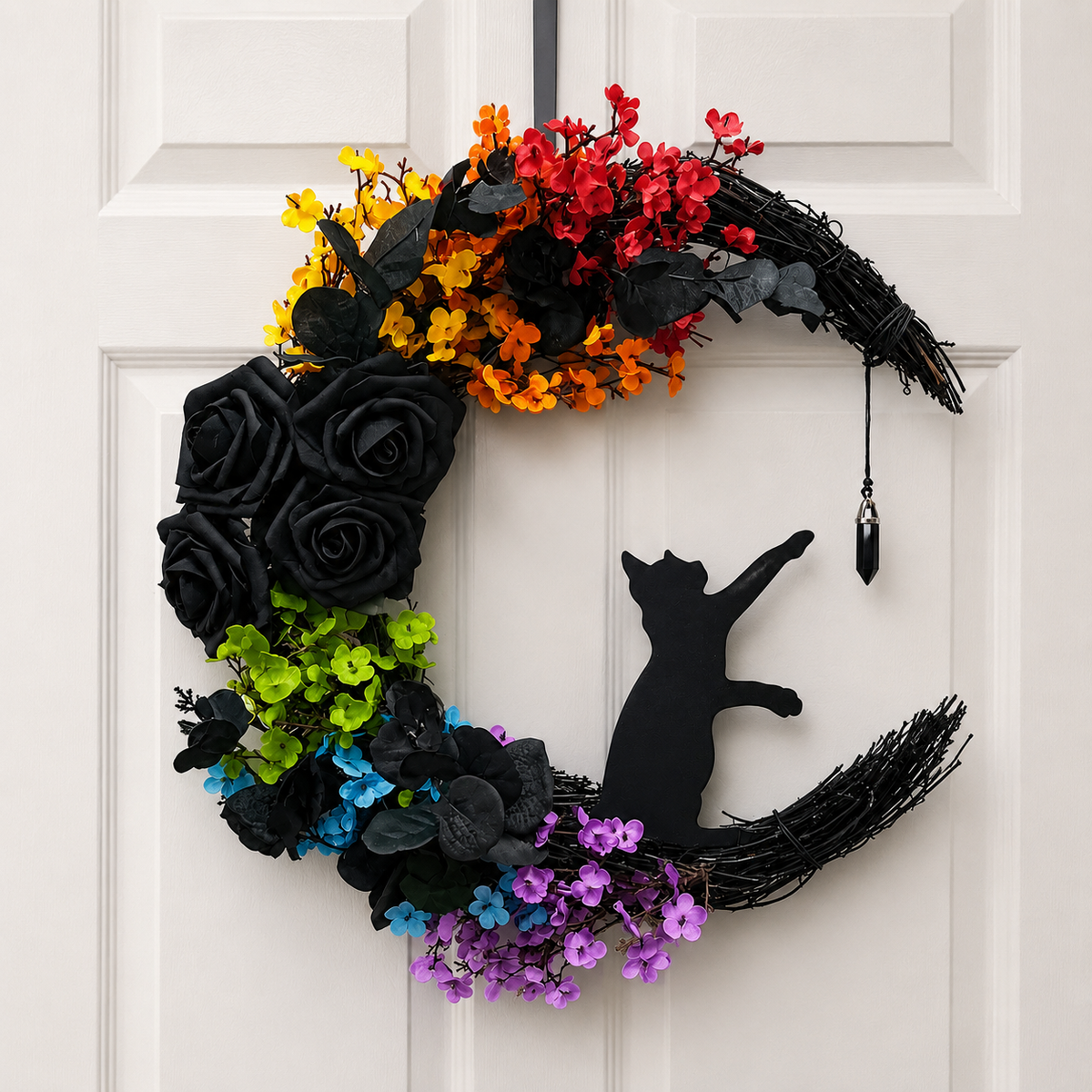 Handmade Halloween Cat Wreath