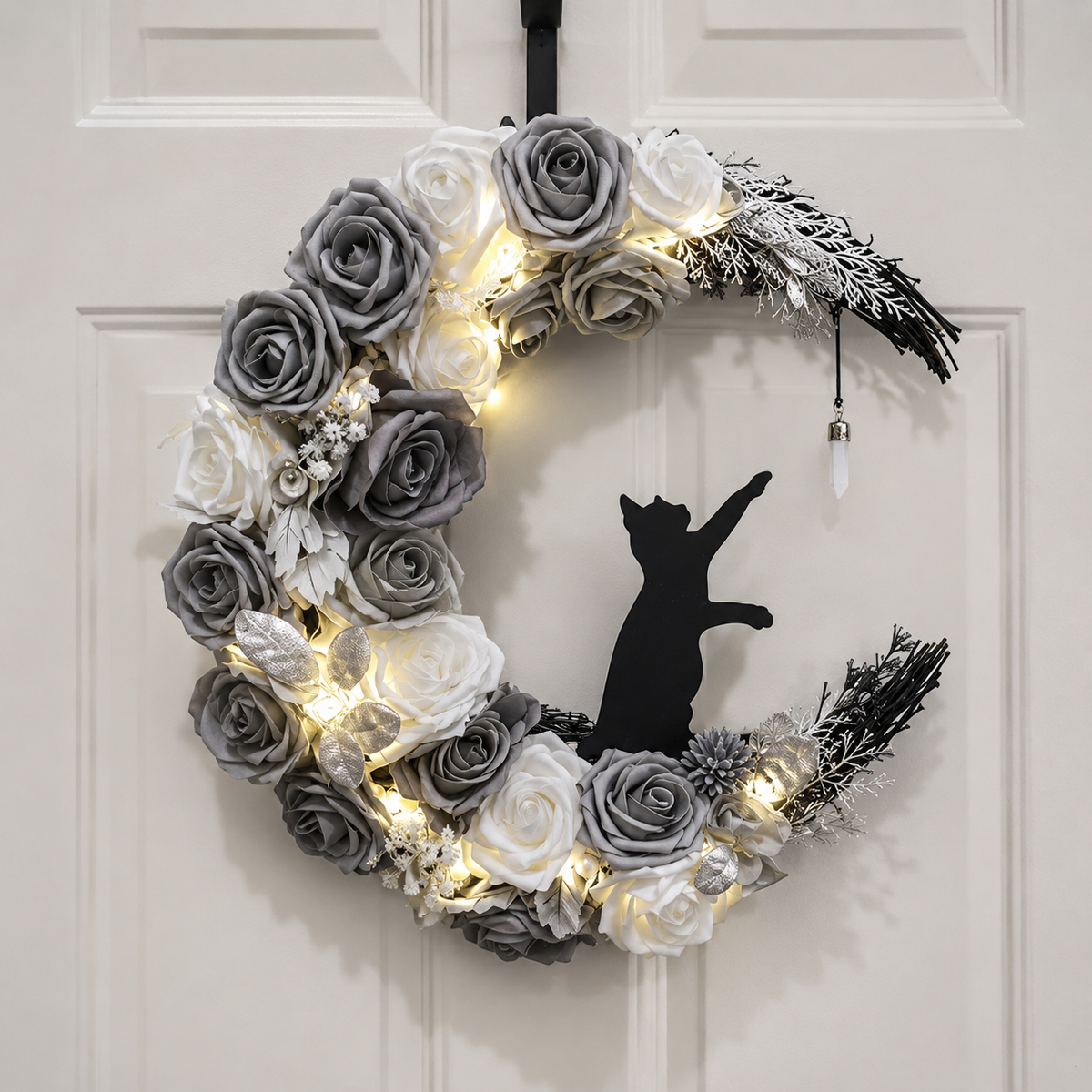 Handmade Halloween Cat Wreath