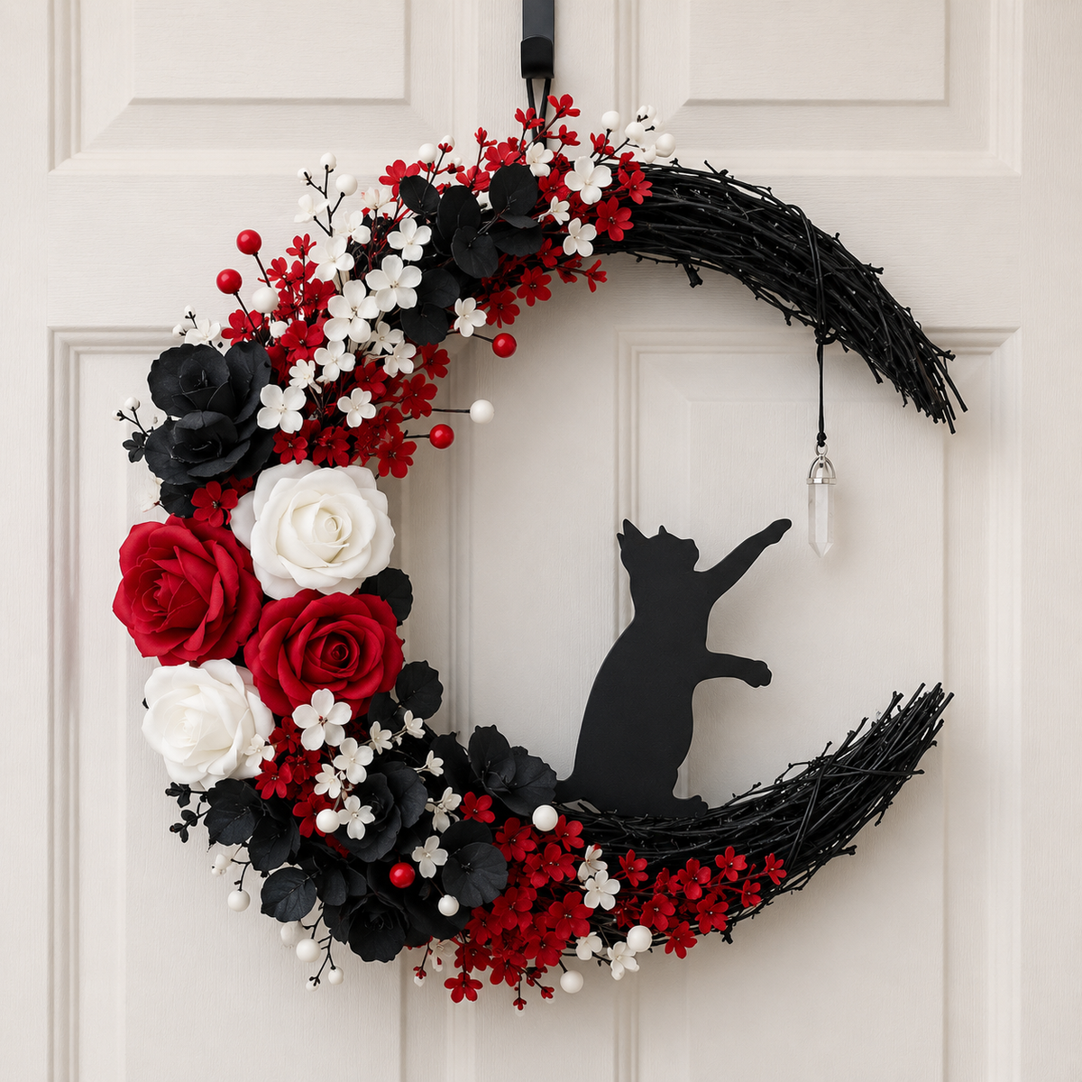 Handmade Halloween Cat Wreath