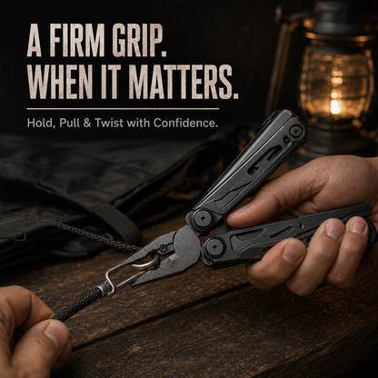 16-in-1 Multitool with Large Scissors | Compact Outdoor Tool for Camping & Repairs