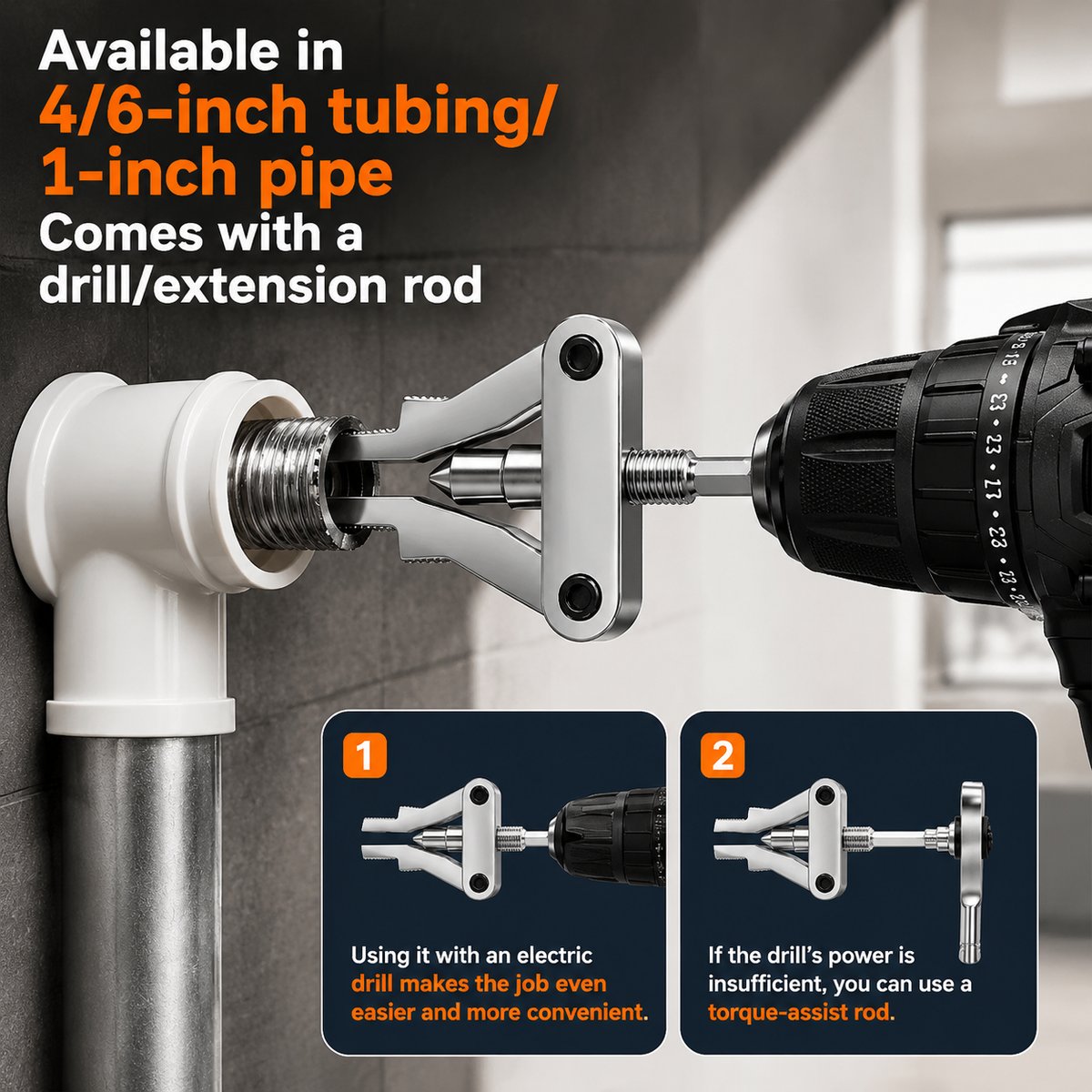 Broken Pipe Thread Extractor | Drill-Powered Nipple Remover