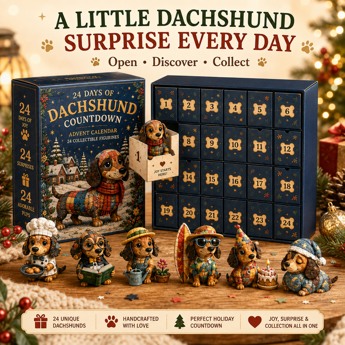 Limited Stock 50% OFF - 2026 Dachshund Advent Calendar – 24 Days of Wiener Dog Joy