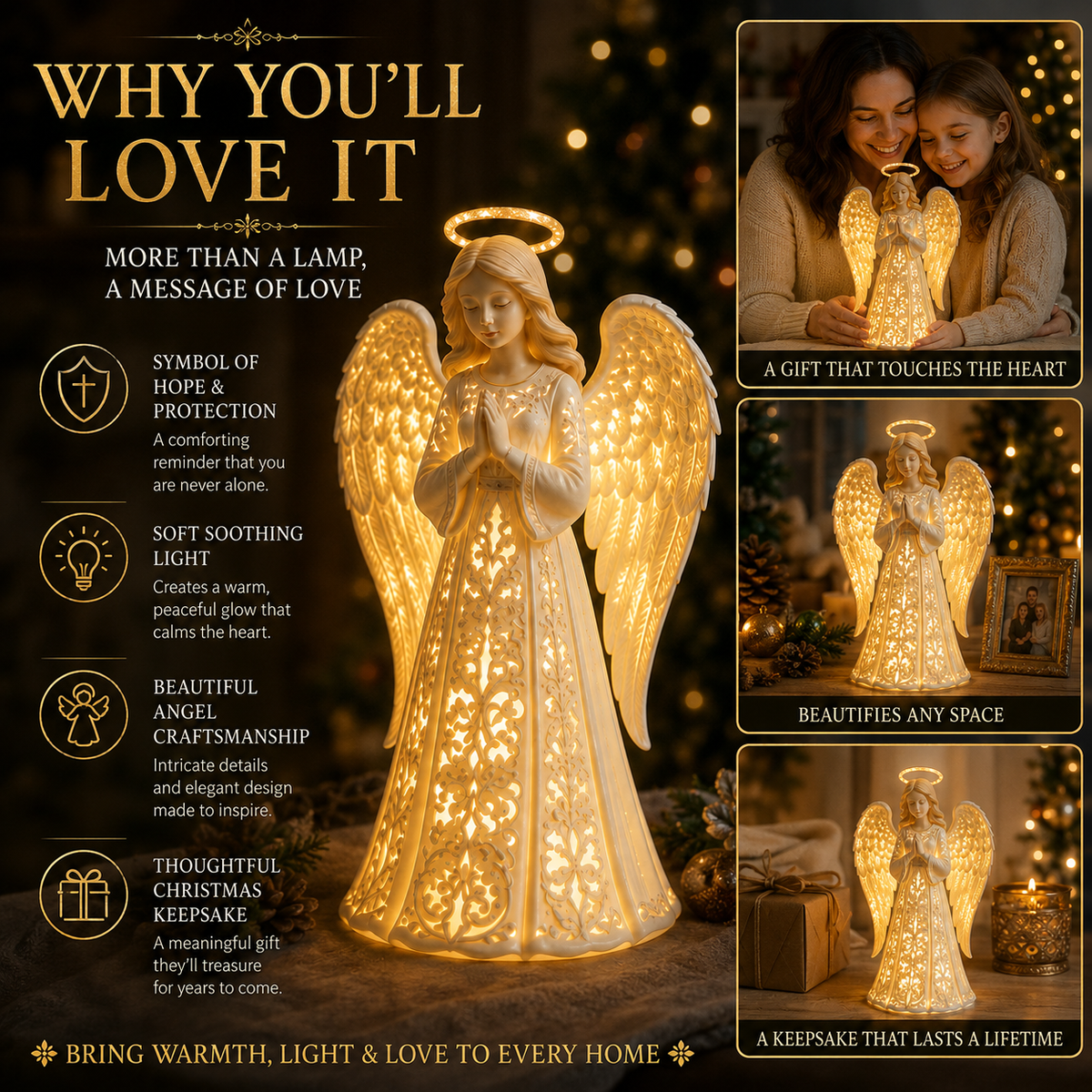 Angel Guardian Christmas Light – Warm Holiday Glow