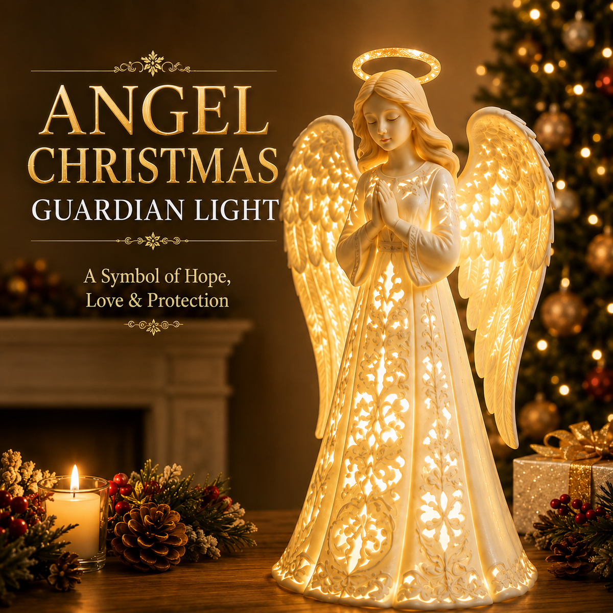 Angel Guardian Christmas Light – Warm Holiday Glow