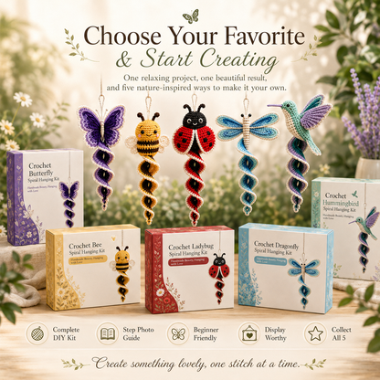 DIY Crochet Garden Friends Spiral Hanging Kit
