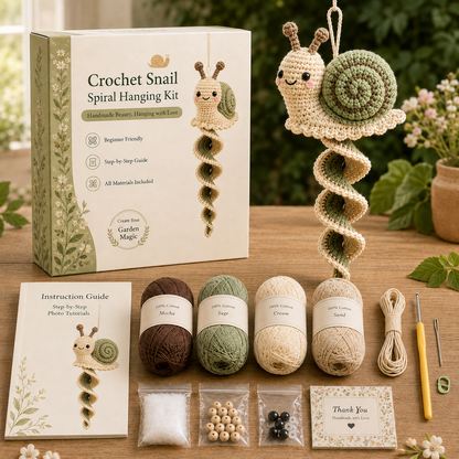 DIY Crochet Garden Friends Spiral Hanging Kit