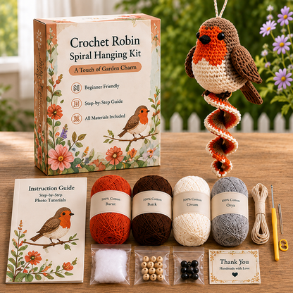 DIY Crochet Garden Friends Spiral Hanging Kit