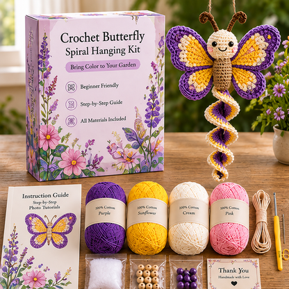 DIY Crochet Garden Friends Spiral Hanging Kit