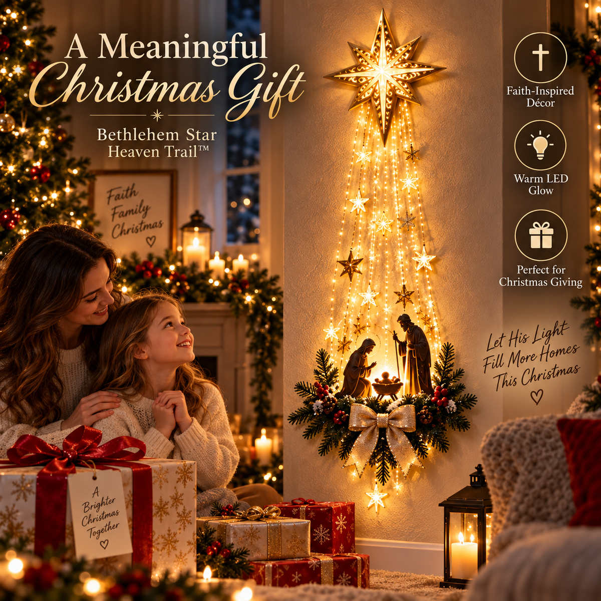 Last Day 49% OFF Bethlehem Star of Faith – Lighted Nativity Wall Decor