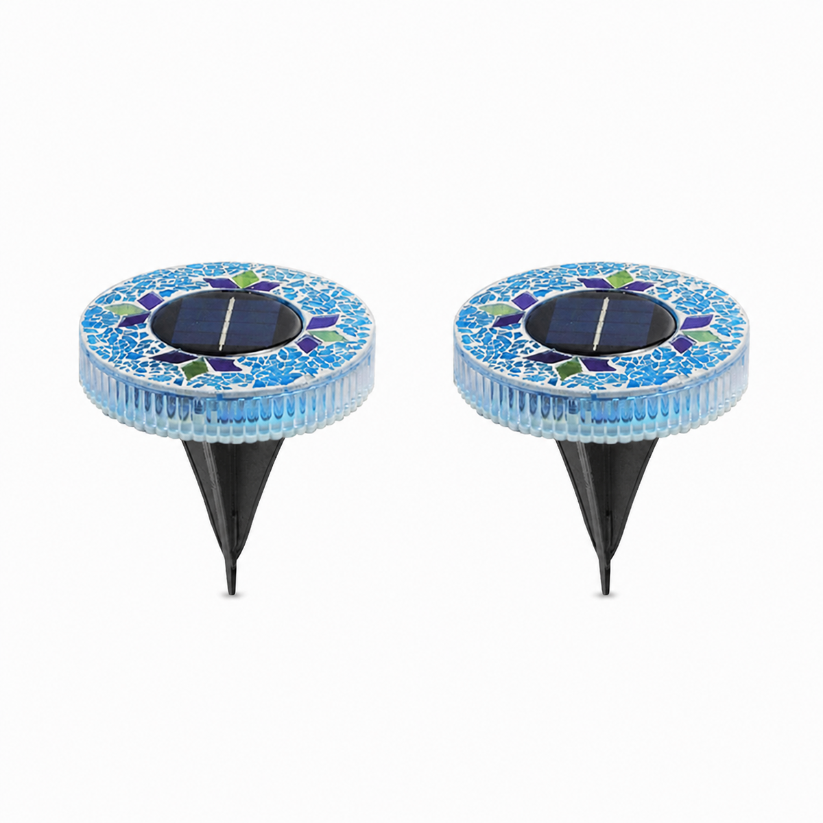 Glowing Mosaic Solar Garden Lights – Automatic Pathway Glow