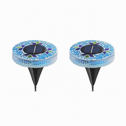 Glowing Mosaic Solar Garden Lights – Automatic Pathway Glow
