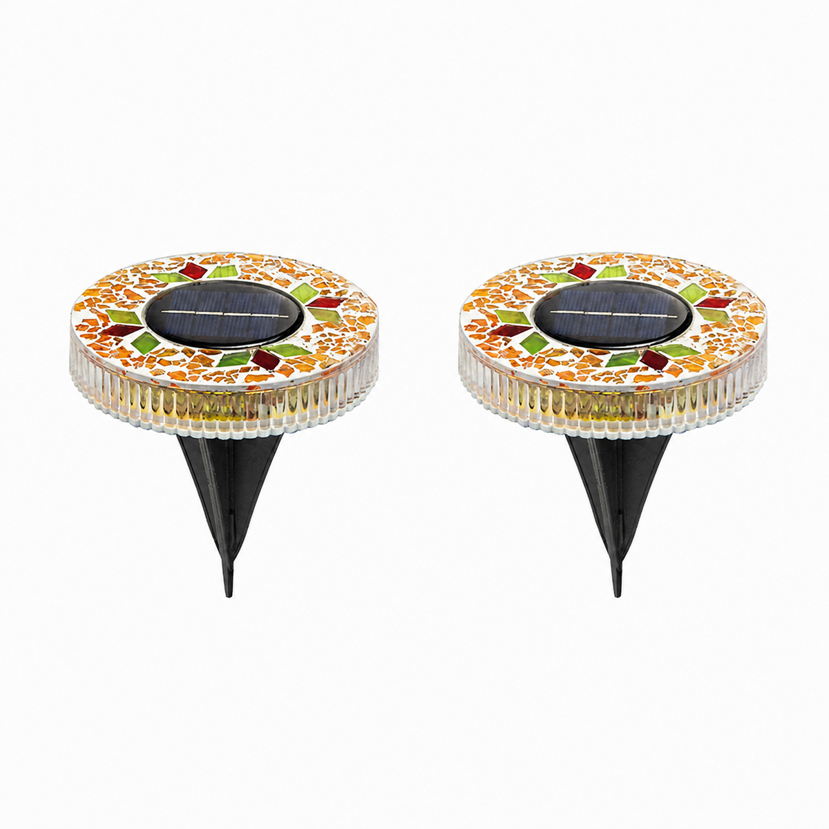 Glowing Mosaic Solar Garden Lights – Automatic Pathway Glow