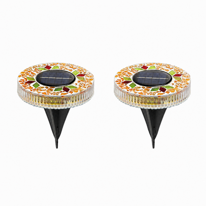 Glowing Mosaic Solar Garden Lights – Automatic Pathway Glow