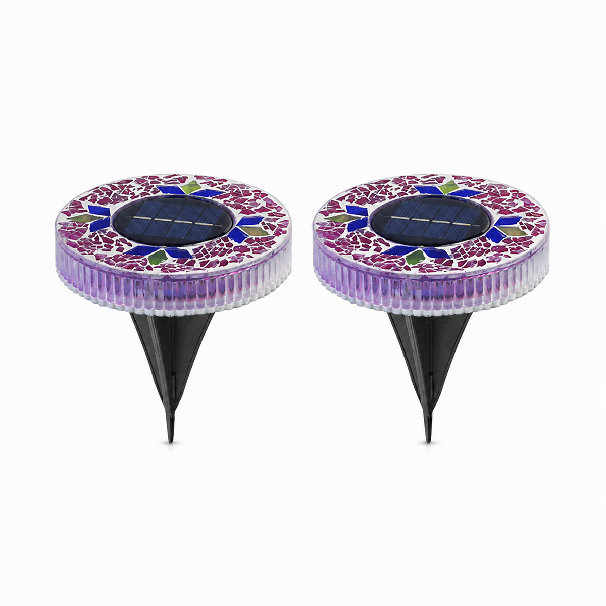 Glowing Mosaic Solar Garden Lights – Automatic Pathway Glow