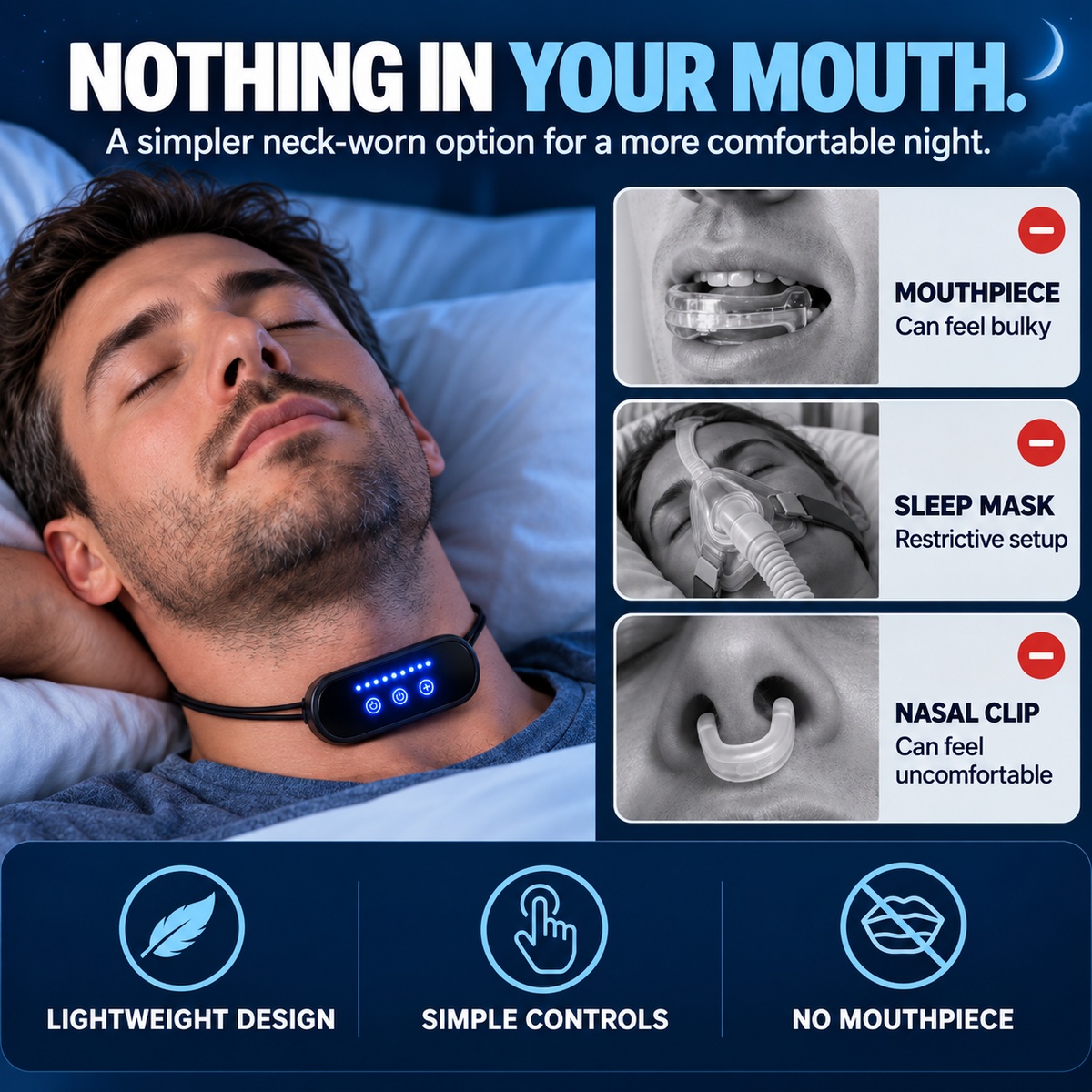 Wearable Anti-Snoring Neck Device – Better Sleep for Both of You