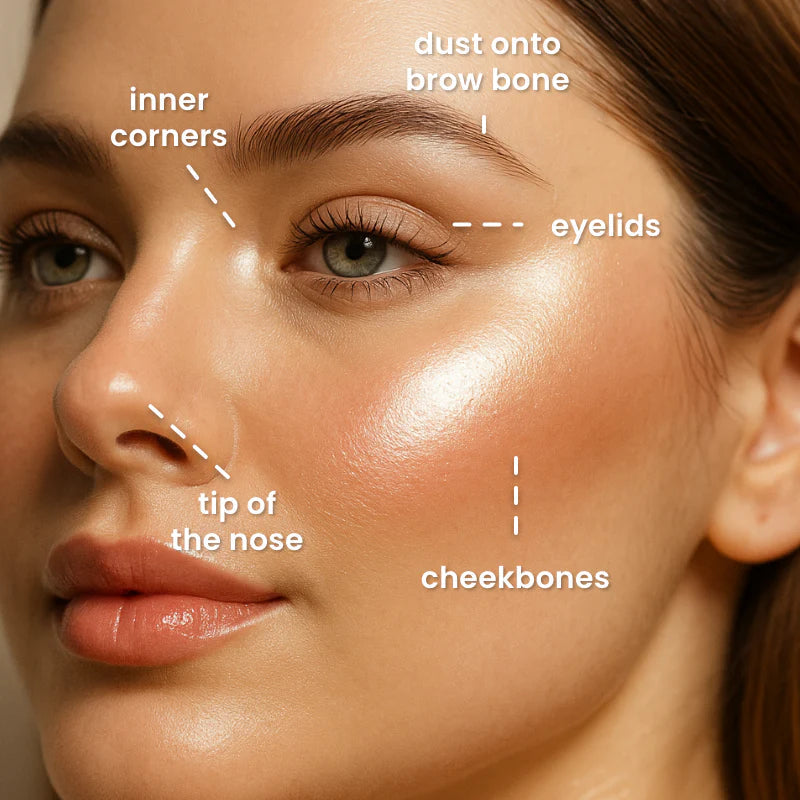 Glow Draped Highlight & Blush Palette – Four Dreamy Shades for a Fresh, Radiant Glow