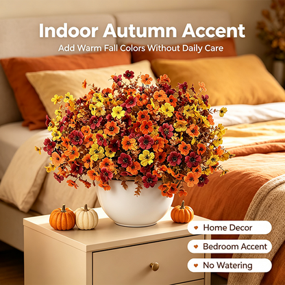 Fall Artificial Flower Halloween 12pcs, UV Resistant Colorful Fake Flower