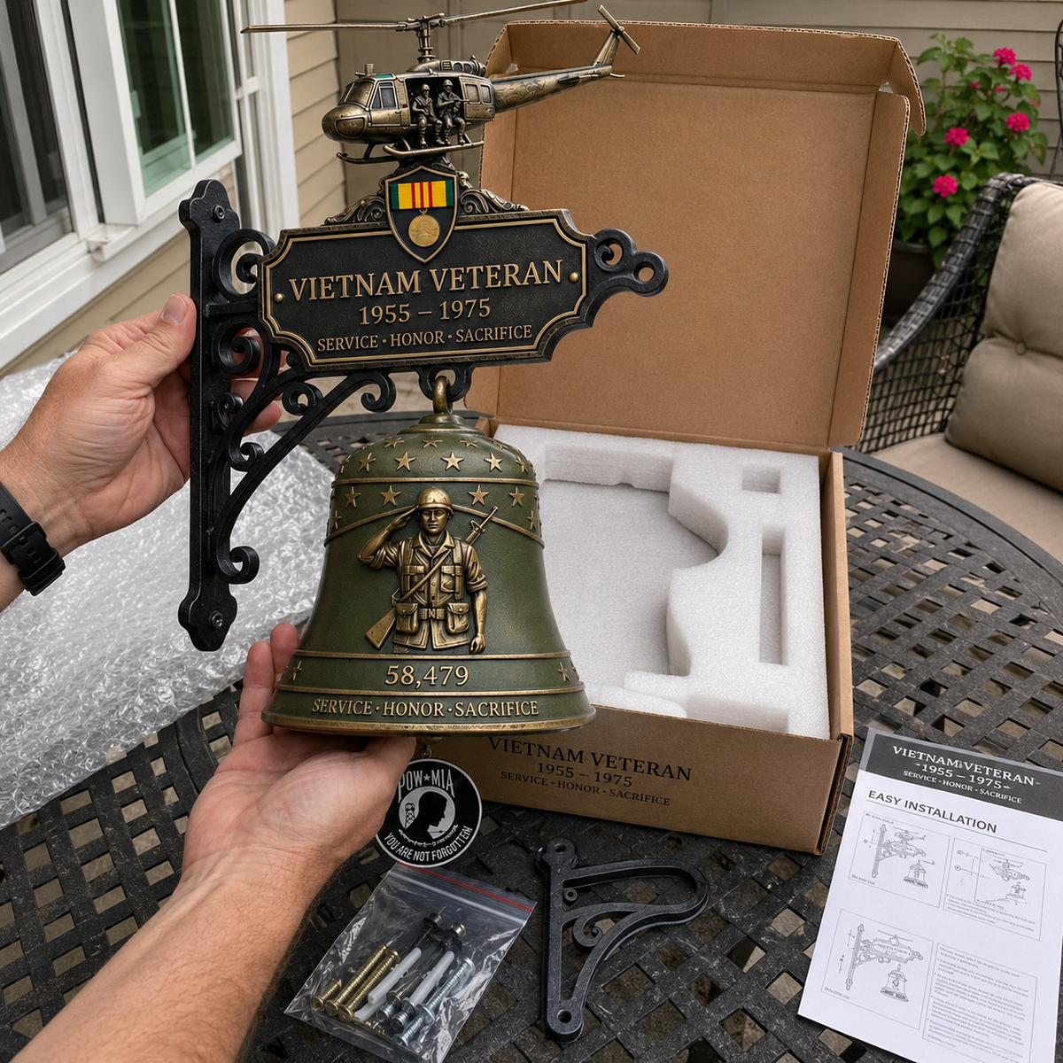 Last Day Promo: 49% OFF - -Vietnam Veteran Tribute Wall Bell