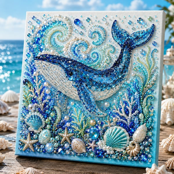 Last Day 49% OFF Ocean Theme Pearl Art DIY Kit – Relaxing DIY Craft to Create Stunning Coastal Artwork