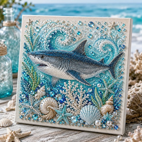 Last Day 49% OFF Ocean Theme Pearl Art DIY Kit – Relaxing DIY Craft to Create Stunning Coastal Artwork