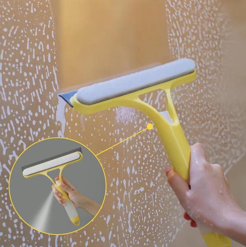 3-in-1 Window Cleaner: Spray + Scrub + Squeegee for Home & Car