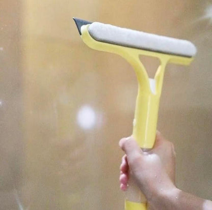 3-in-1 Window Cleaner: Spray + Scrub + Squeegee for Home & Car