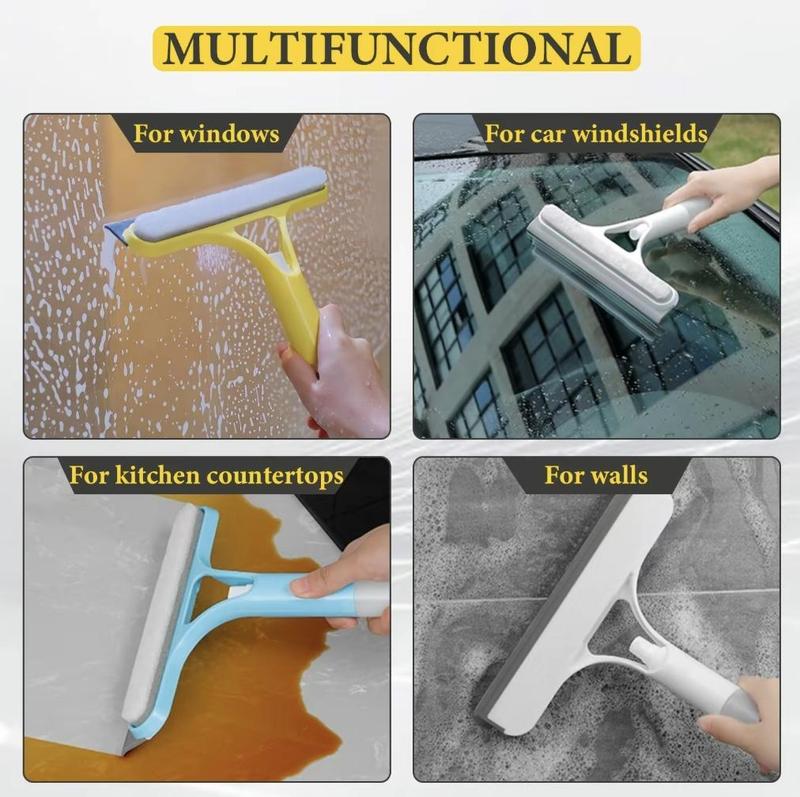 3-in-1 Window Cleaner: Spray + Scrub + Squeegee for Home & Car
