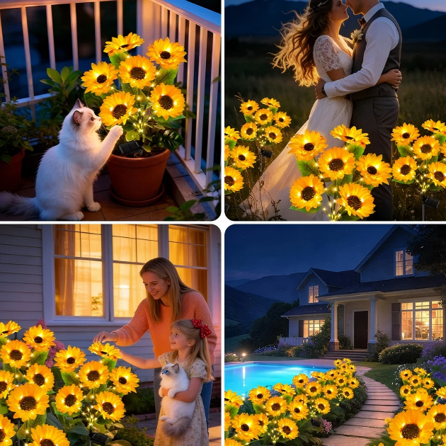 Sunflower Solar Powered Lights for Garden